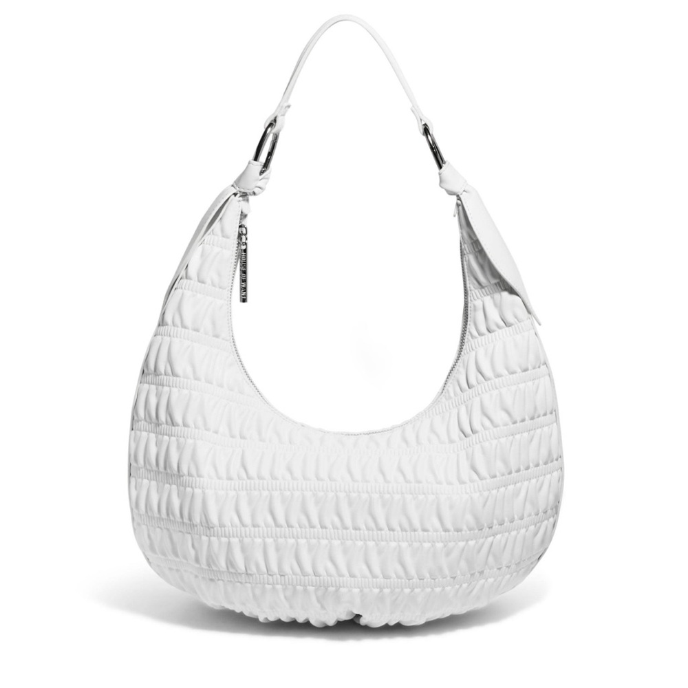 HOUSE OF WANT | HOW We Saunter White Shirring Luxury Vegan Leather Bag NWT